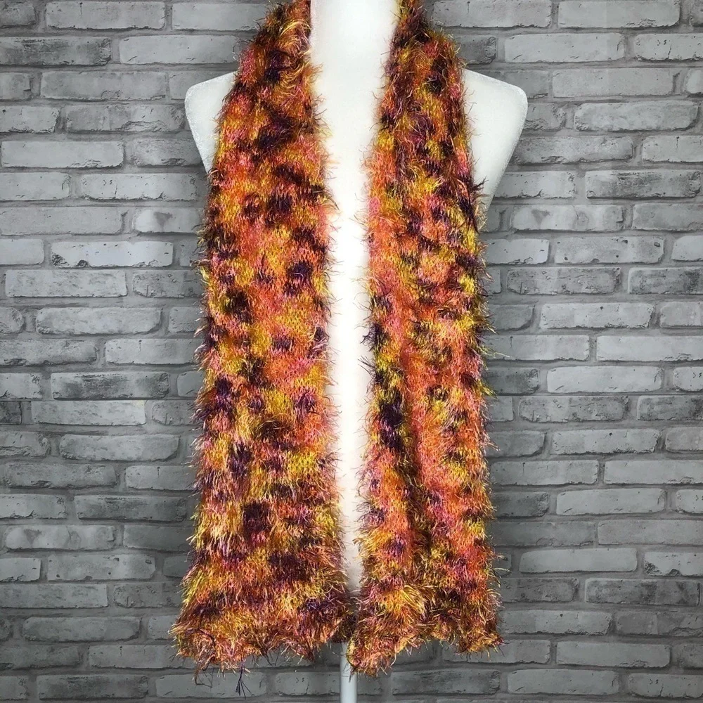 Fuzzy multicolor infinity scarf